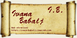 Ivana Babalj vizit kartica